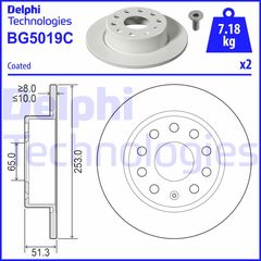 ΣΕΤ ΔΙΣΚΟΠΛΑΚΕΣ ΠΙΣΩ GAP  BG5019C 5QD615601 5QD615601B 1K0615601AB 1K0615601K 5C0615601 5C0615601A 5Q0615601F 8P0098601 8P0098601L JZW698601AA 1K0615601AB 1K0615601K 5Q0615601F 8P0098601 8P0098601L 1K