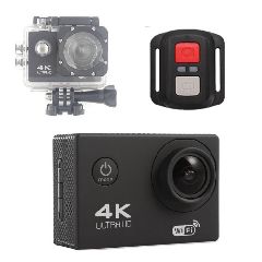 F60R 4K Action Camera, Wifi  Wrist RF Sport CAM 16MP Version V3.0, 170D Sports DV 30M Αδιάβροχη  10 Αξεσουάρ -Μαύρο