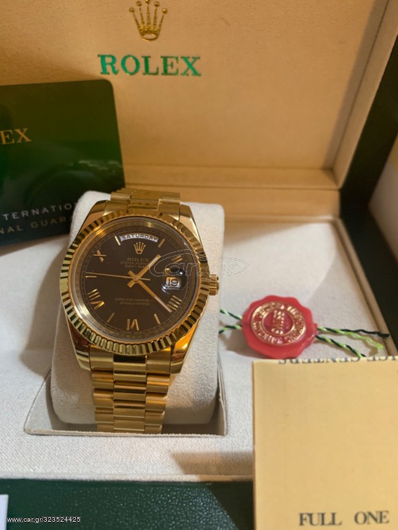 Car.gr Rolex 228238 Daydate 40mm Roman Black Dial 3A Automatic Replica