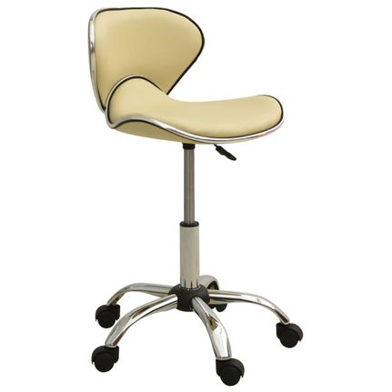 323677 Salon Spa Stool Cream Faux Leather 323677