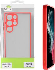 Lime Θηκη Samsung S22 Ultra 5G S908 6.8'' Hardshell Fusion Full Camera Protection Red With Black KEYS