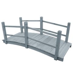 Γέφυρα Κήπου Γκρι 140 x 60 x 56 εκ. από Μασίφ Ξύλο Ελάτης 310040