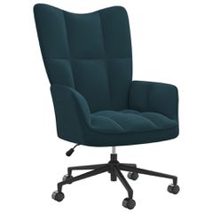 Πολυθρόνα Relax Μπλε Βελούδινη 328182