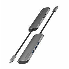 USB-C hub 6-in-1 (1x USB-C, 3x USB-A 3.0, SD, micro SD)
