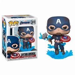 Funko POP! Avengers: Endgame - Captain America with Broken Shield + Mjolnir #573 Bobble-Head
