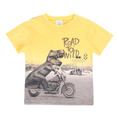 Βρεφικό t-shirt με δεινόσαυρο κίτρινο-γκρι Boboli 314143 για αγόρια (12-18 μηνών)