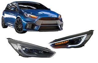 Φανάρια εμπρός Ford focus 2015-2017 Bi-Xenon Design Dynamic Flowing Turn Signals Demon Look