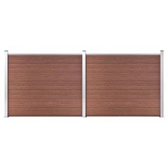 Σετ Πάνελ Περίφραξης Καφέ 353 x 146 εκ. από WPC 3070451
