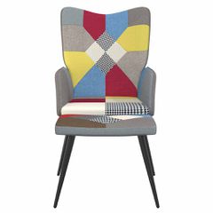 Πολυθρόνα Relax Σχέδιο Patchwork Υφασμάτινη με Σκαμπό 328186-thumb-2