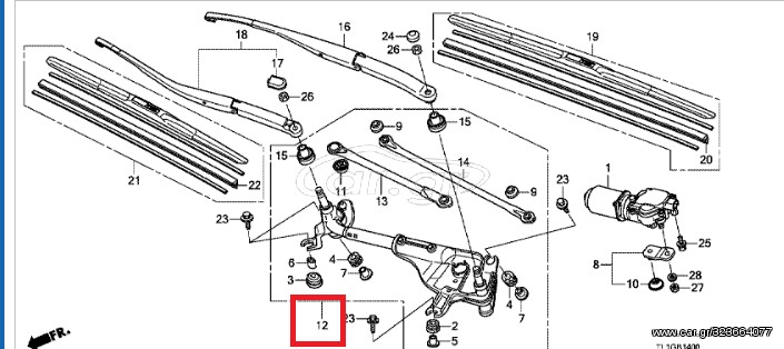 ΒΡΑΧΙΟΝΑΣ - ΣΥΝΔΕΤΗΡΑΣ ΥΑΛΟΚΑΘΑΡΙΣΤΗΡΩΝ HONDA ACCORD 4D '09- '13 ( 76530TL0G01 76530TL0G02 )