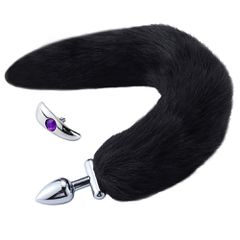 Πρωκτική Σφήνα Kiotos Screwed Fox Tail Butt Plug - Μαύρη