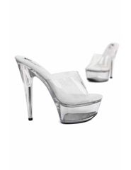 Clear vinyl mule Platform with Heel 14cm-thumb-2