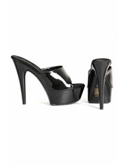 Noir vinyl mule Platform with Heel 14cm-thumb-1