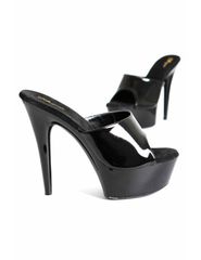 Noir vinyl mule Platform with Heel 14cm-thumb-2