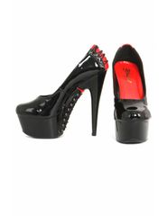 Black patent pump stilettos