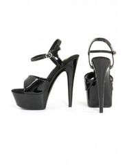 Black Patent Pump Sandals-thumb-1