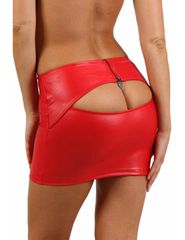 Red Skirt Openwork butt Zip back-thumb-1