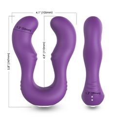 Επαναφορτιζόμενος Διπλός Δονητής Seraph 9 modes - Μωβ-thumb-4
