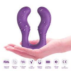 Επαναφορτιζόμενος Διπλός Δονητής Seraph 9 modes - Μωβ-thumb-5