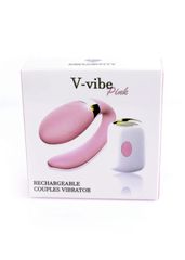 Couple Stimulator V-Vibe Pink USB 7 Function / Remote-thumb-7
