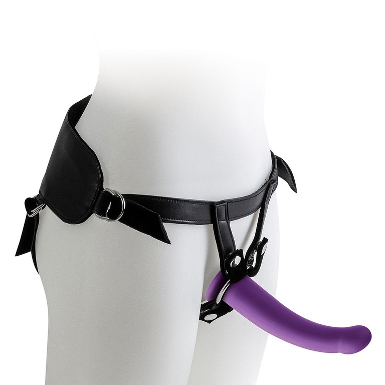 Harness with Purple Dildo