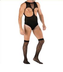 Jumpsuit + stockings TEDDY Sexy black outfit