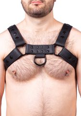 Snap Real Leather Harness Black - Taille