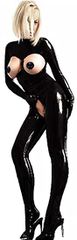 Ολόσωμη Catsuit Wet Look - Μαύρη-thumb-3