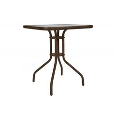 Τραπέζι "PALMAS NEW" μεταλλικό σε χρώμα καφέ 70x70x71 Βάρος (kg): 15 Πλάτος στημένο: 70