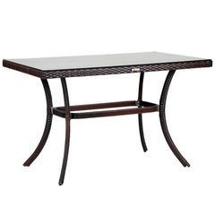 Τραπέζι "MONACO" αλουμινίου-wicker σε χρώμα cappuccino 140x80x74 Βάρος (kg): 50 Πλάτος στημένο: 80