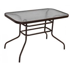 Τραπέζι "CARLOS" μεταλλικό σε καφε χρώμα 130x80x70 Βάρος (kg): 15 Πλάτος στημένο: 80