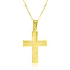 Γυναικείο Σταυρός, Κίτρινο Χρυσό Κ14