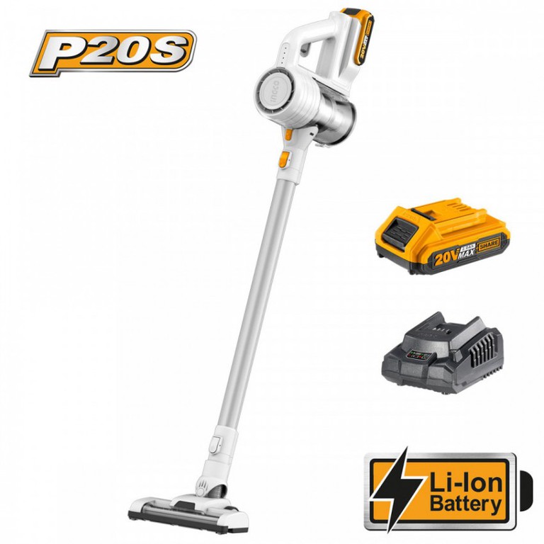 CVLI2006 Σκουπάκι Cyclone Μπαταρίας 20V 120W (1x2.0Ah) - ΜΕ ΜΠΑΤΑΡΙΑ & ΦΟΡΤΙΣΤΗ - INGCO (#CVLI2006)