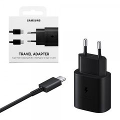 TRAVEL SAMSUNG EP-TA800XBEGWW TYPE C 5V 3A/9V 2.77A/11V 2.25A 25W FAST CHARGE+USB DATA TYPE C TO TYPE C BLACK PACKING OR