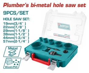 TOTAL ΣΕΤ ΠΟΤΗΡΟΤΡΥΠΑΝΑ ΜΕΤΑΛΛΟΥ ΥΔΡΑΥΛΙΚΩΝ HSS Bi-metal 9ΤΕΜ (TACSH0091)