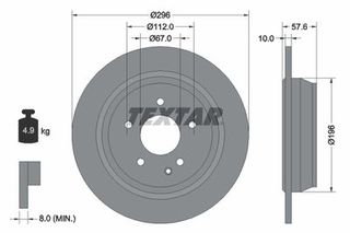 TEXTAR 93123503 Δισκόπλακα PRO A639 423 0112   SET  2 ΤΕΜΑΧΙΩΝ