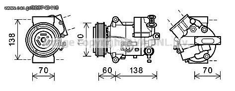 ΚΟΜΠΡΕΣΕΡ A/C OPEL ASTRA J 2009-2015 MERIVA B 2013-2017 ZAFIRA C 2011-2017 ΣΕ AVA OLK616 13346491 13346495 13361842 13412251 13414020 1618407 1618408 1618411 1618496