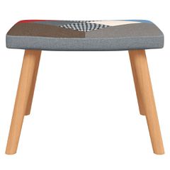 Πολυθρόνα Relax Σχέδιο Patchwork Υφασμάτινη με Σκαμπό 328184-thumb-6