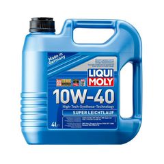 LIQUI MOLY 10W-40 SUPER LEICHTLAUF 4L 9504 Λεπτόρρευστο λιπαντικό κινητήρων βασισμένο σε τεχνολογία σύνθεσης. Με σύγχρονα πρόσθετα προστασίας από τη φθορά και ιδιαίτερα υψηλή ικανότητα παραλαβής ακαθ