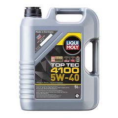 LIQUI MOLY 5W-40 TOP TEC 4100 5L 9511 Λεπτόρρευστο λιπαντικό κινητήρων βασισμένο σε τεχνολογία σύνθεσης. Προστατεύει εξαιρετικά από φθορά, μειώνει την κατανάλωση λιπαντικού και καυσίμου και φροντίζε