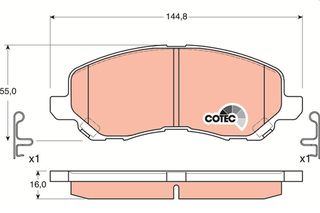 ΣΕΤ ΤΑΚΑΚΙΑ ΕΜΠΡΟΣ  GDB3287 4605A261 4605A486 4605A491 4605A557 MN102618 MR527674 MR527675 MR569403 MR727674 MZ690348 1607690380 1607690480 1607690380 1607690480 K05191231AA 5191229AA K05191231AA 5191