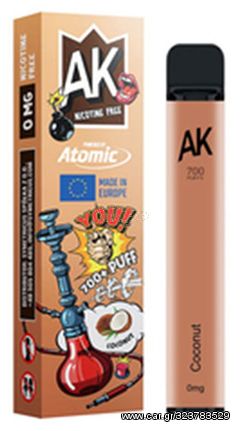 Ηλεκτρονικός Ναργιλές Atomic E-Shisha Coconut 2ml 700 Puff - Χωρίς Νικοτίνη