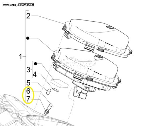 Ντουί Μέ Λάμπα Κοντέρ 12V-1,2W T-5 Piaggio Zip 50 4T NOABS E2 2006-2013 LBMC25C 253366