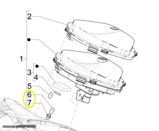 Ντουί Μέ Λάμπα Κοντέρ 12V-1,2W T-5 Piaggio Zip 50 4T NOABS E4 2018 - 2020  LBMCA2100 253366