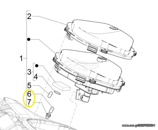 Ντουί Μέ Λάμπα Κοντέρ 12V-1,2W T-5 Piaggio Liberty 150 4T Sport E3 2008 ZAPM38701 253366