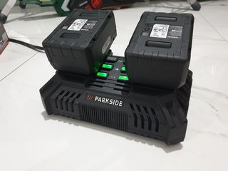 Διπλός Ταχυφορτιστής PARKSIDE 4,5Α 200W για μπαταρίες 2ah 4ah και 8ah  »PDSLG 20 A1«, με ένδειξη κατάστασης μπαταρίας 3 επιπέδων