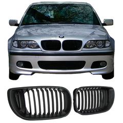 Καρδιές Μάσκας Για Bmw 3 E46 02-05 Sedan/Touring Μαύρο Ματ 2 Τεμάχια