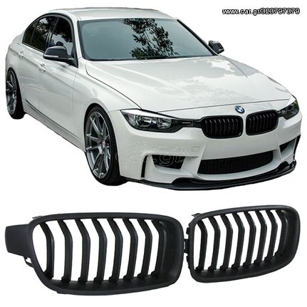 Καρδιές Μάσκας Για Bmw 3 F30 / F31 11-18 Μαύρο Ματ 2 Τεμάχια