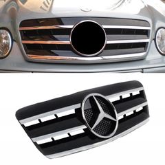 Μάσκα Για Mercedes-Benz CLK-Class W208 96-02 Amg Look Με 3 Γρίλιες Μαύρο/Χρώμιο 1 Τεμάχιο