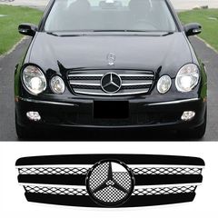 Μάσκα Για Mercedes-Benz E-Class W211 02-06 Amg Look Με 3 Γρίλιες Μαύρο/Χρώμιο 1 Τεμάχιο